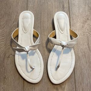 Alexandre Birman White Bow Clarita Sandal, Size 42